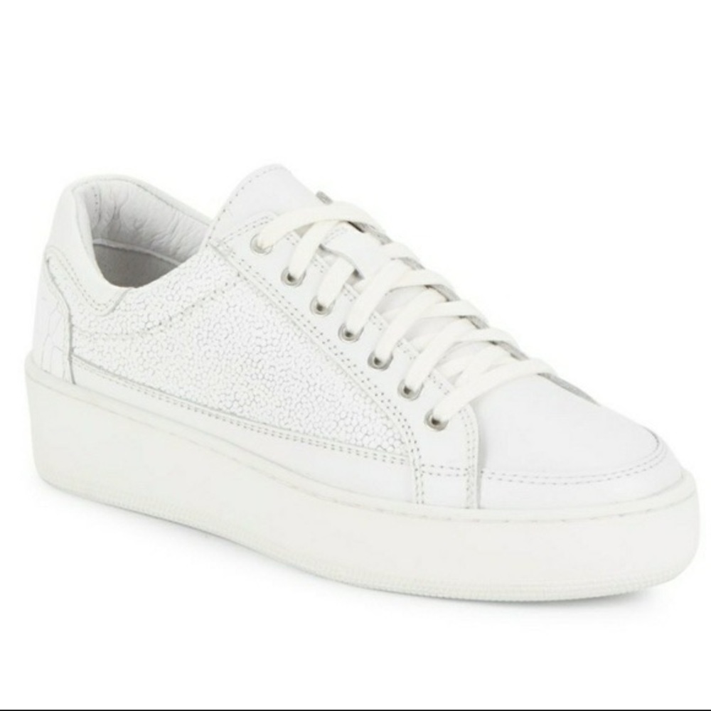 Free people white letterman leather sneaker